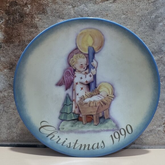 Schmid Hummel Christmas 1990 Angels Light Decorative Wall Hanging Plate - Picture 1 of 11